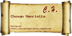 Chovan Henrietta névjegykártya